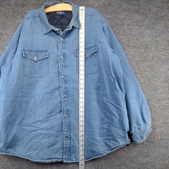Croft & Barrow Men's Quilt Lined Denim Jacket Blue XXL Snap Button - Picture 13 of 15